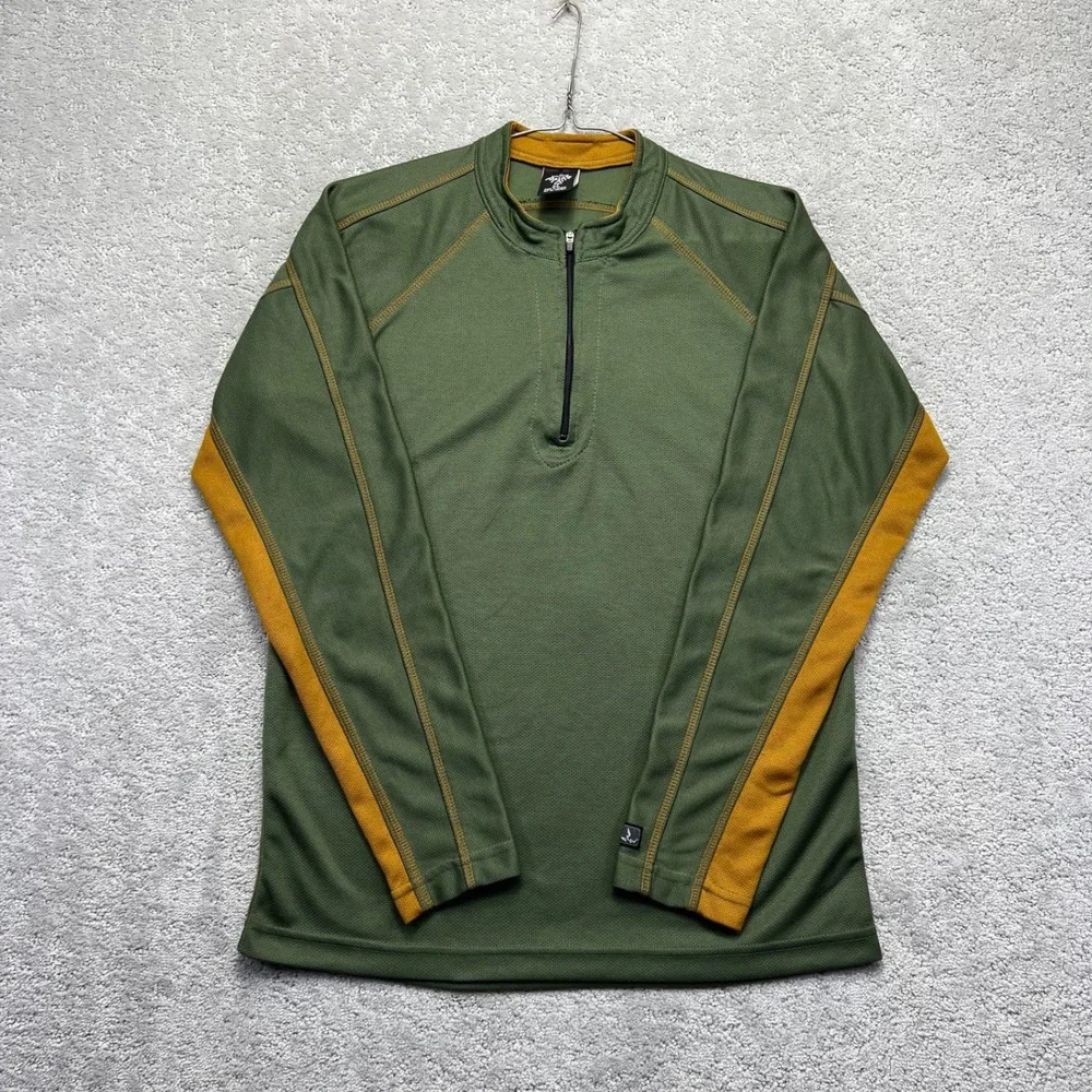 Prana Breathe Shirt Mens XL Green‎ Pullover Quarter Zip Long Sleeve Performance